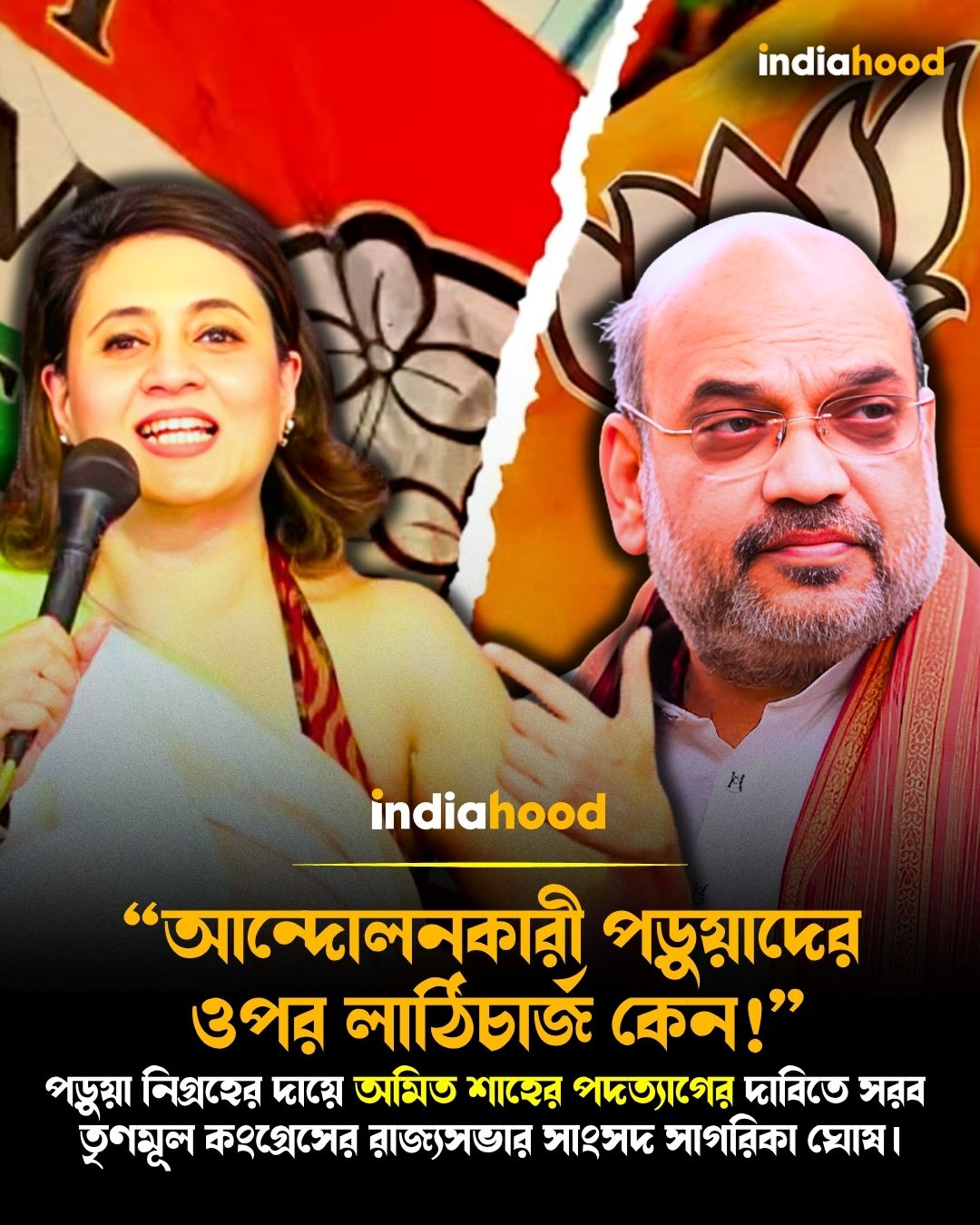অমিত শাহের পদত্যাগের দাবিতে সরব সাংসদ সাগরিকা ঘোষ।